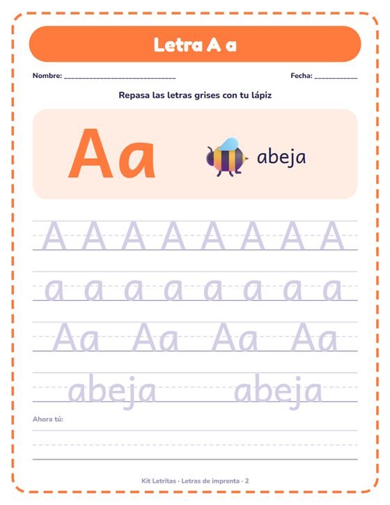 Ficha de trazo de letras